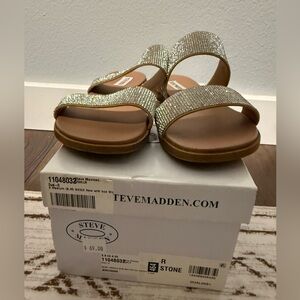 Steve Madden Silver Embellished Sandals